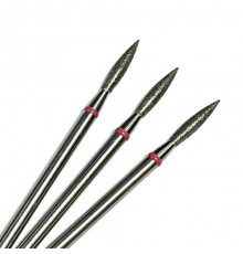 Фреза алмазная "пламя" 021 красная удлиненная