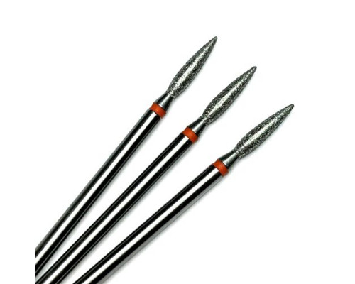 Фреза алмазная "пламя" 023 оранжевая удлиненная