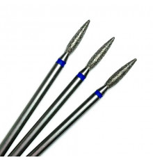 Фреза алмазная "пламя" 023 синяя удлиненная